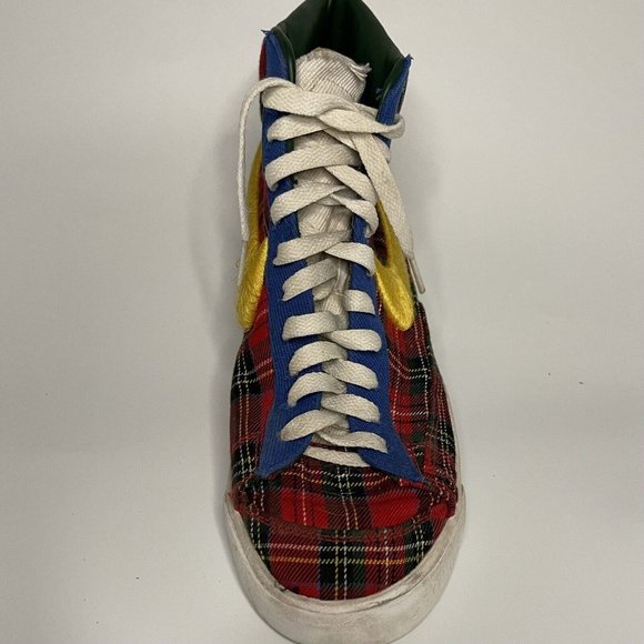 NIKE Blazer Mid 77 COMING TO AMERICA Red Blue Plaid Sneakers Sz 8/41 main image 15